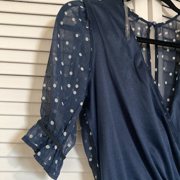 TRIXXI ROMPER WOMEN SIZE M NAVY  POLK DOT NEW - Picture 13 of 16